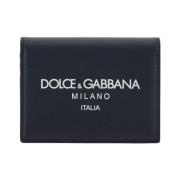 Dolce & Gabbana Svart Läder Plånbok Korthållare Black, Herr