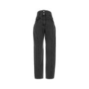 Alberta Ferretti Straight Jeans Gray, Dam