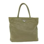 Prada Vintage Pre-owned Nylon totevskor Beige, Dam