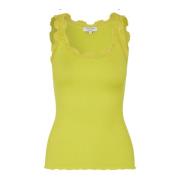 Rosemunde Silketopp i Vibrant Lime Yellow, Dam