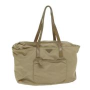 Prada Vintage Pre-owned Nylon totevskor Beige, Dam