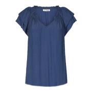 Co'Couture Sunrisecc Top Bluse Sky Blue Blue, Dam