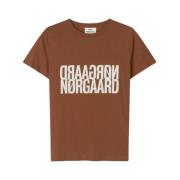 Mads Nørgaard Cool Logo Print Trenda T-Shirt Brun Brown, Dam