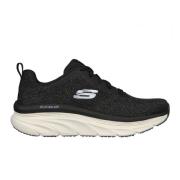 Skechers Konstruerade Stickade Snörskor Black, Dam