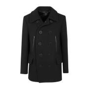 Tom Ford Svart Japansk Melton Peacoat Black, Herr