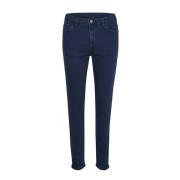 Kaffe Slim Fit Mörkblå Denim Jeans Blue, Dam