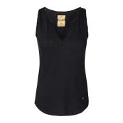 MOS MOSH Enkel Svart Tank Top Blus Black, Dam