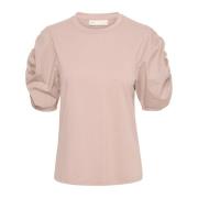 InWear Vävd Trim Tshirt Top Dusty Blush Pink, Dam