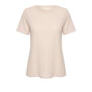 InWear Enkel Rund Hals T-shirt Topp Beige, Dam