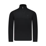 Lyle & Scott Tonal Eagle Quarter Zip Sweatshirt Black, Herr