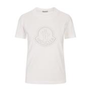 Moncler Vit Kristall Logo T-shirt White, Dam