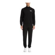 Emporio Armani EA7 Enfärgad Dragkedja Tracksuit med Logo Black, Herr