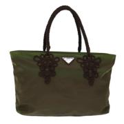 Prada Vintage Pre-owned Nylon totevskor Green, Dam