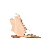 Manolo Blahnik Pre-owned Pre-owned Laeder sandaler Beige, Dam