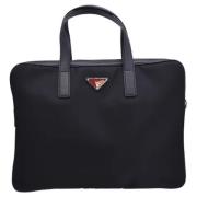 Prada Vintage Pre-owned Nylon portfljer Black, Herr