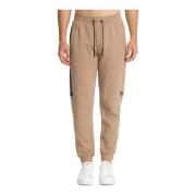 Emporio Armani EA7 Färgglada Elastiska Joggers med Logo Beige, Herr