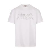 Alexander McQueen Vit Logo Crew-neck T-shirt White, Herr