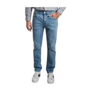 MUD Jeans Faded Bomull Straight Cut Jeans Blue, Herr