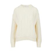 Iceberg Mouliné Ull Crew-neck Sweater White, Dam