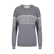 Iceberg Merino Wool Crew-neck Sweater Gray, Dam