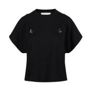 Iceberg Modern T-shirt med dragkedjor Black, Dam