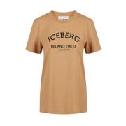 Iceberg Bomull Jersey T-shirt Regular Fit Brown, Dam