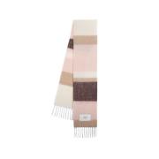 Maison Kitsuné Randig Alpacka Ull Sjal Rosa Multicolor, Dam