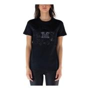 Max Mara Elmo Casual Bomull T-shirt Kvinnor Black, Dam