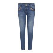 MOS Mosh Blå Broderad Paljett Jeans Blue, Dam