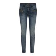 MOS MOSH Slim-Fit Rock'n'Roll Jeans med Dragkedjedetaljer Blue, Dam