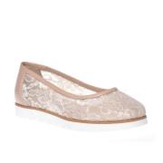 Baldinini Ballerina pump in nude lace Beige, Dam