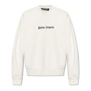 Palm Angels Sweatshirt med logotyp White, Herr