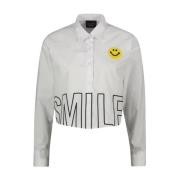 Joshua Sanders Vit Skjorta med Smiley Logo White, Dam