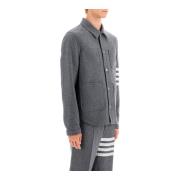 Thom Browne Ull Cashmere Overshirt Gray, Herr