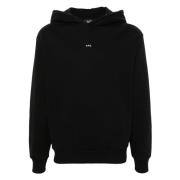 A.p.c. Micro Logo Print Hoodie Black, Herr