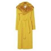 Burberry Gul Oversized Dubbelknäppt Kappa Yellow, Dam