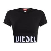 Diesel Top Uftee-Sport-Cropped Black, Dam