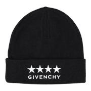 Givenchy Stjärn Beanie Svart Hatt Keps Black, Herr