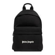 Palm Angels Ryggsäck med Cordura logo Black, Herr