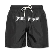 Palm Angels Logo badshorts Black, Herr