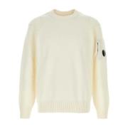 C.p. Company Ivory Wool Blend Sweater White, Herr