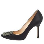 Manolo Blahnik Pre-owned Pre-owned Satin klackskor Black, Dam