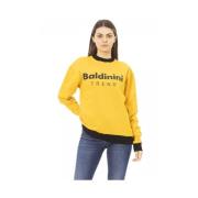 Baldinini Gul hoodie med logotyp Yellow, Dam