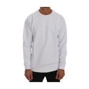 Daniele Alessandrini Vit Crewneck Bomullströja White, Herr