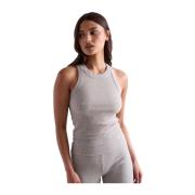 Aim'n Grey Melange Ease Ribbed Tank Top Gray, Dam