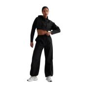 Aim'n Black Windbreaker Plain Parachute Pants Black, Dam