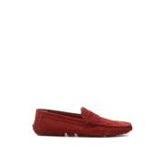 Bally Bordeaux Lder Loafers fr Mn Red, Herr