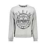 Plein Sport Grå långärmad sweatshirt med logotyp Gray, Herr