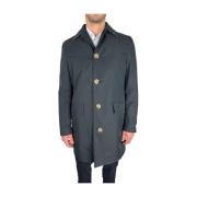 Aquascutum Tidlös marinblå trenchcoat för elegant stil Blue, Herr