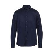 Aquascutum Elegant Bomullsskjorta med Logobroderi Blue, Herr